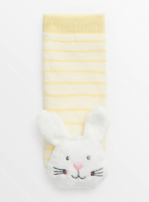 Easter Bunny Yellow Rattle Socks  6-12 months